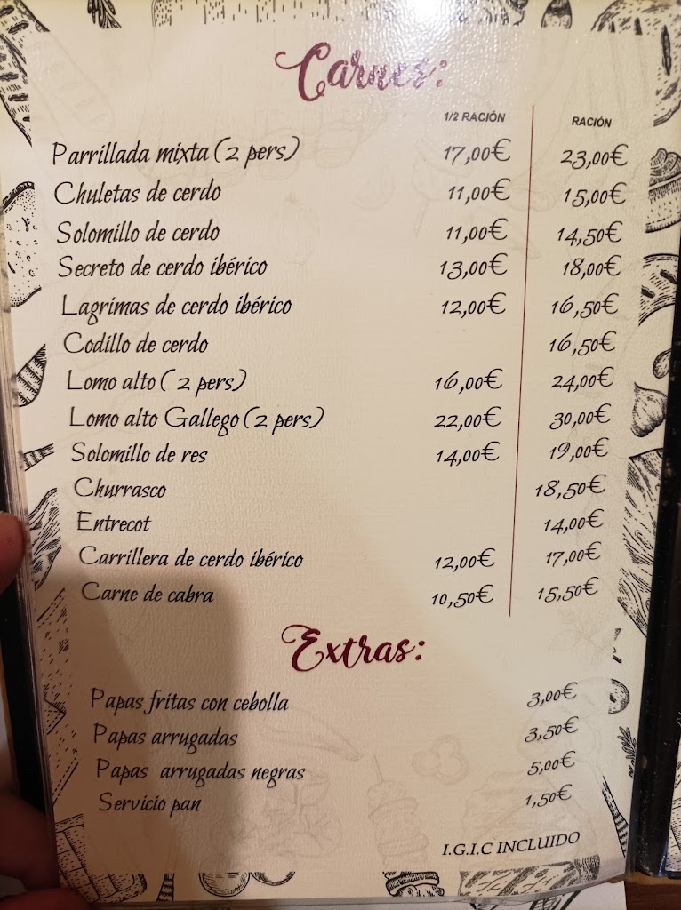 Mojos y brasas de Sergio — Carta