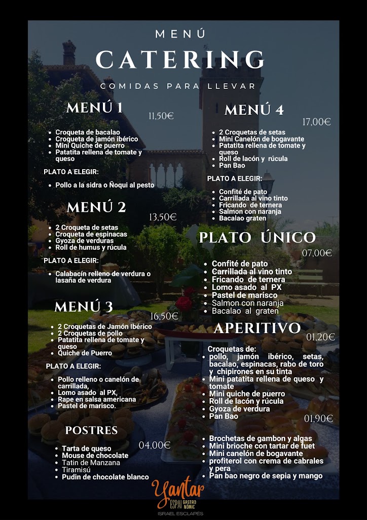 Yantar Espai Gastronomic — Carta