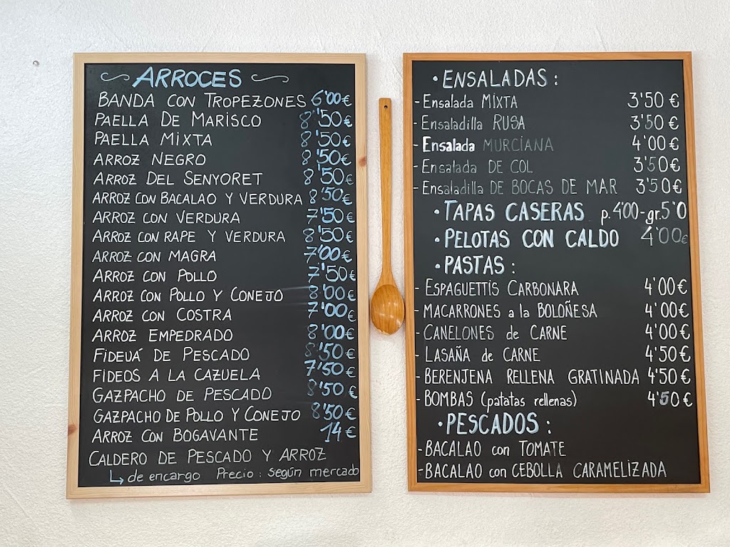 Arroces El Chorris — Carta