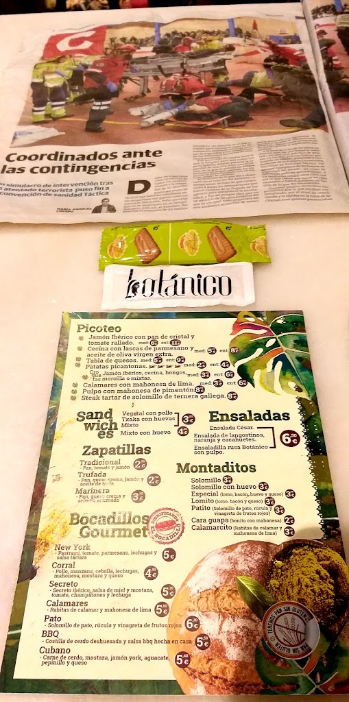 Cafe Botanico — Carta