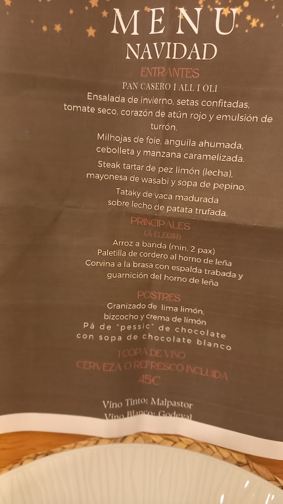Restaurante Malabrasa — Carta