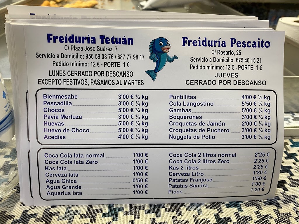 Freiduria Tetuan - Pescado — Carta