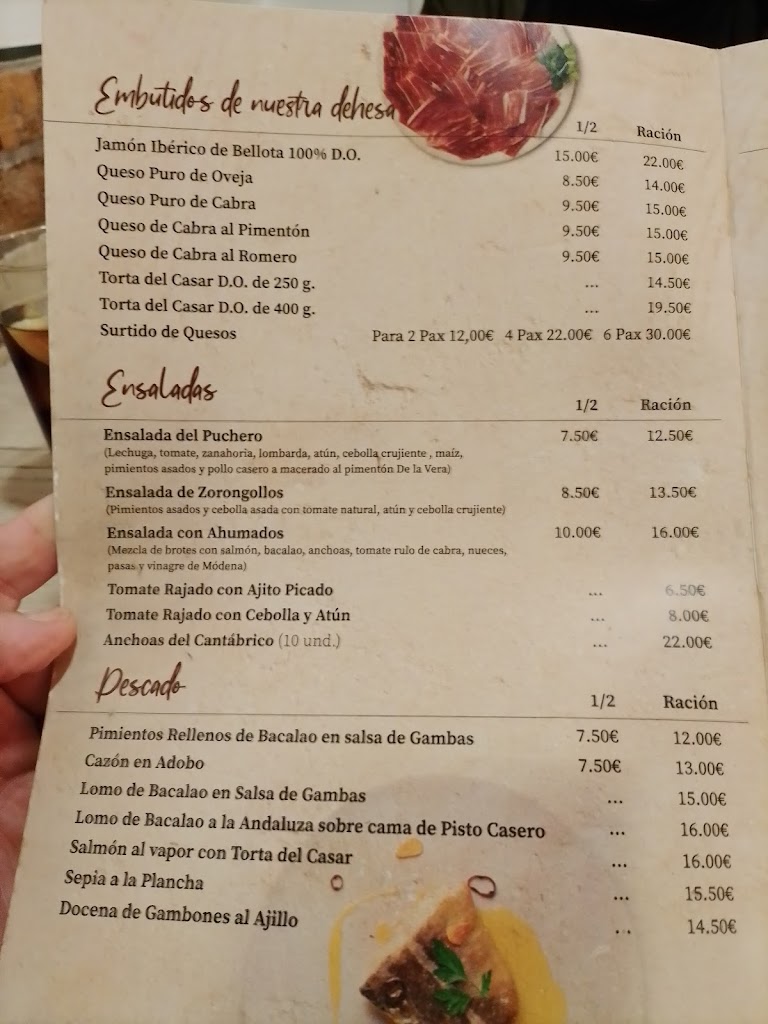 Restaurante El Puchero de la Nieta — Carta
