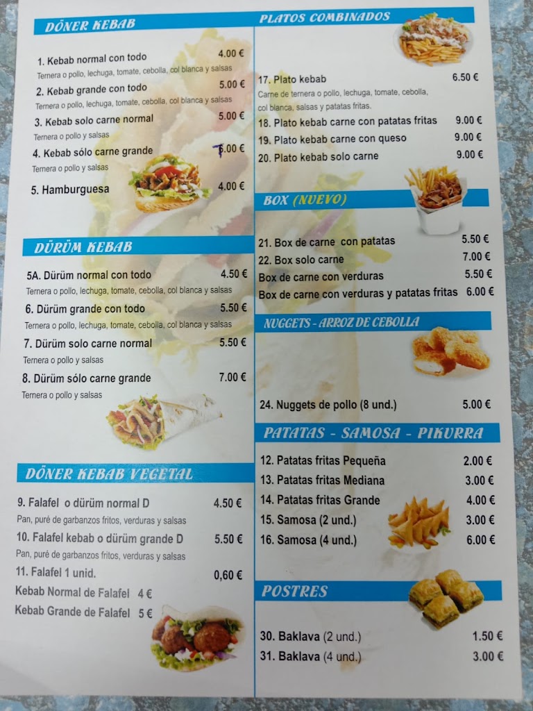 Grao doner kebab — Carta