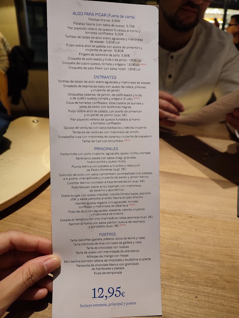 Saona Sabadell — Carta