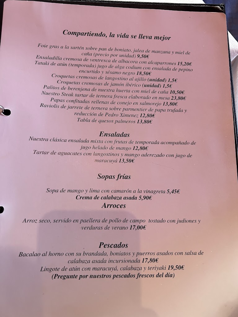 Casa Osmunda — Carta