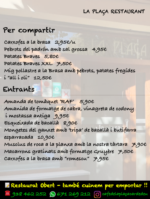 Cerveseria Sant Jordi - Centre — Carta