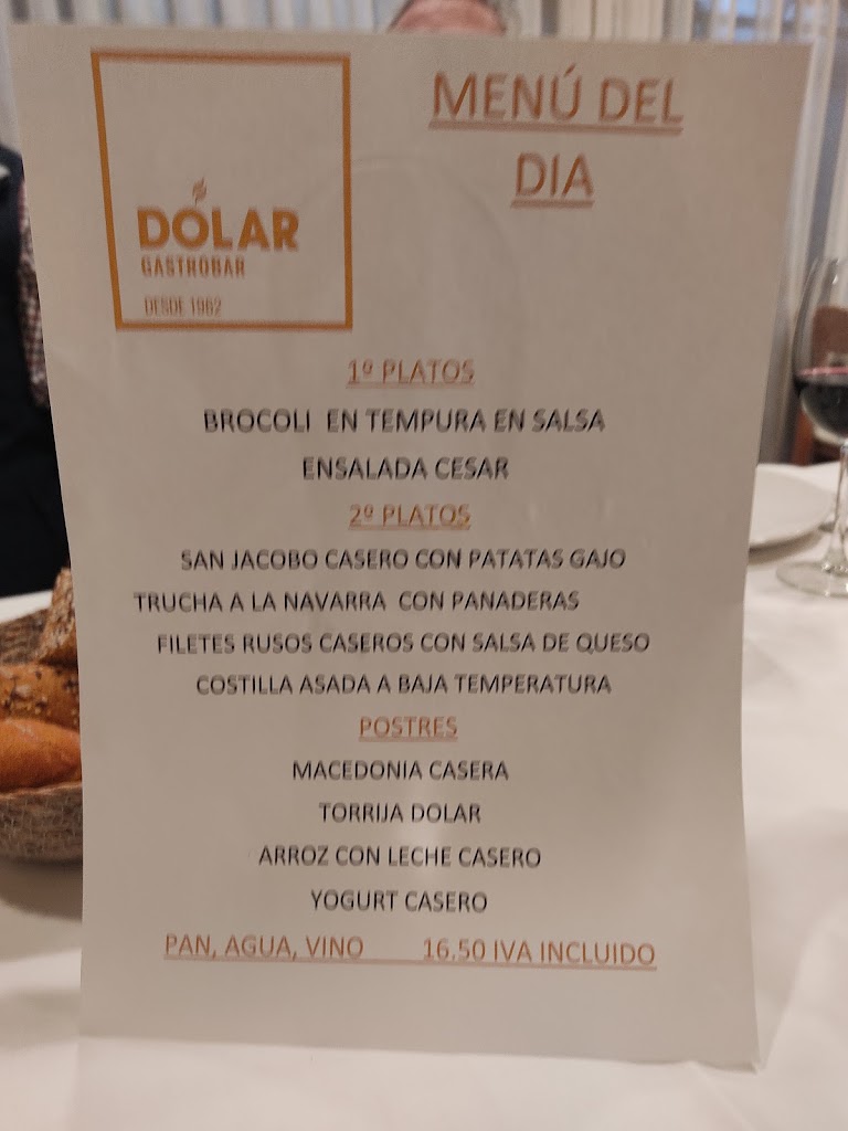 Dolar Gastrobar — Carta