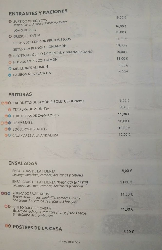La Taberna de Humanes — Carta