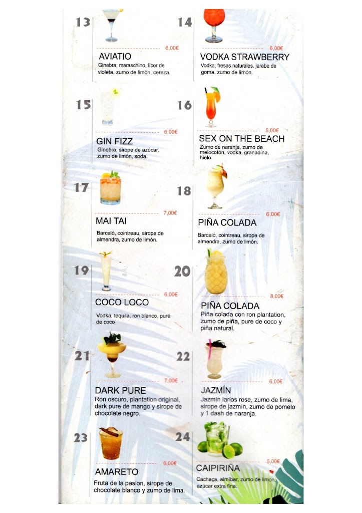 Cafeteria Jazmin — Carta