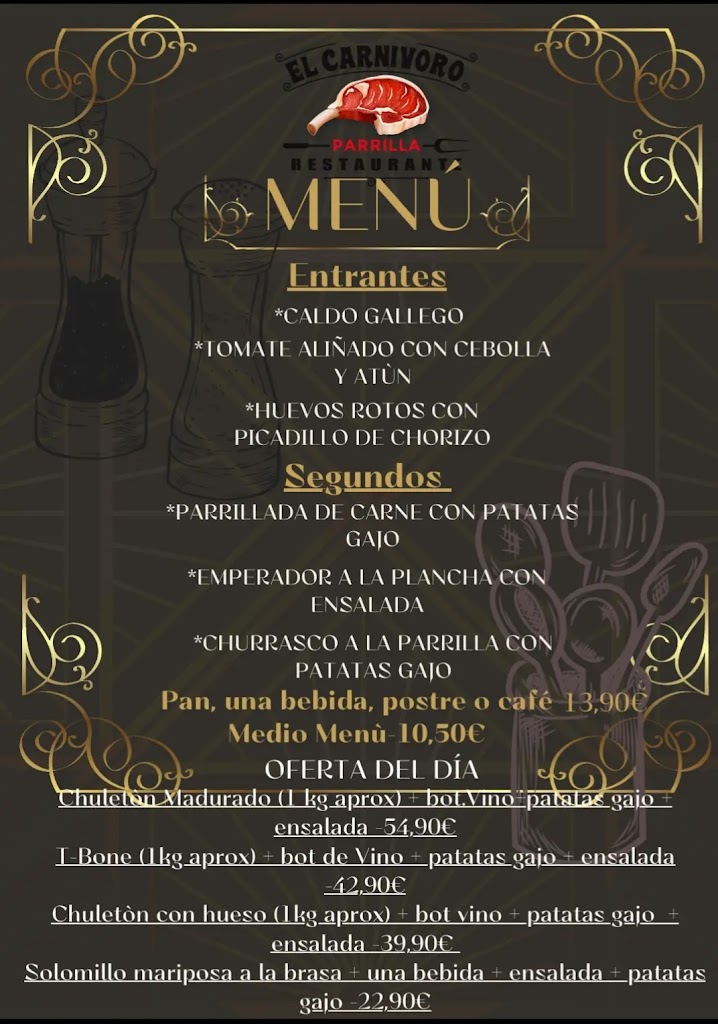 Restaurante Parrilla El Carnivoro — Carta