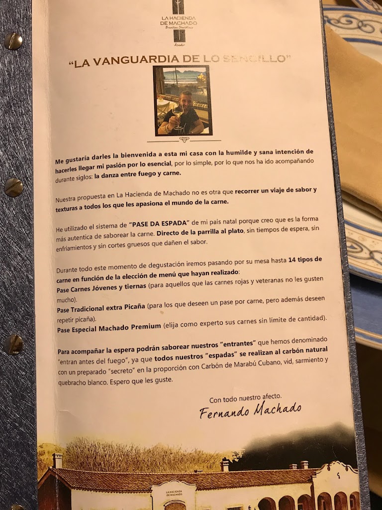 Restaurante La Hacienda de Machado — Carta