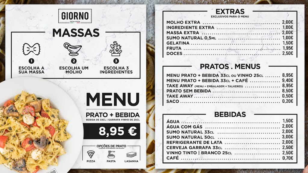 Giorno Pasta e Pizza Montijo — Carta