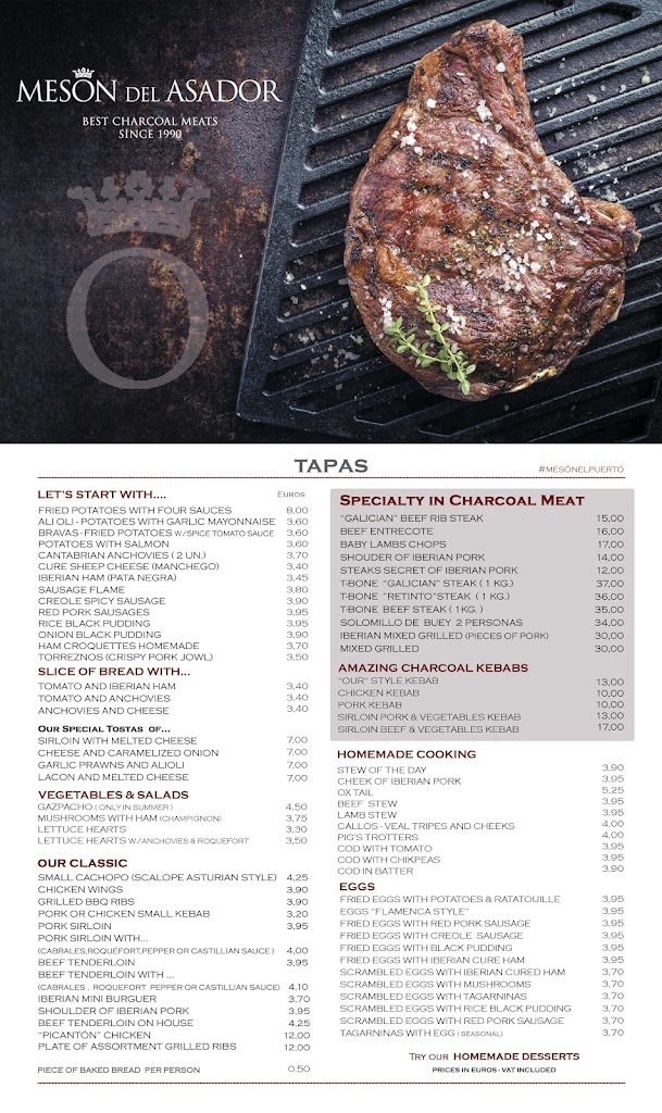 Meson del Asador - El Puerto — Carta