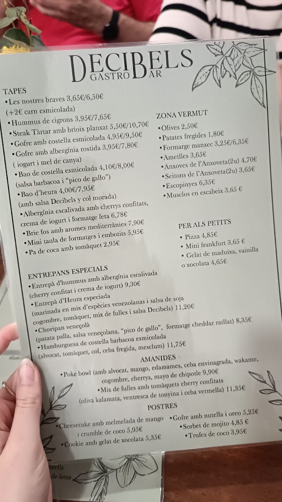 Gastrobar Decibels — Carta
