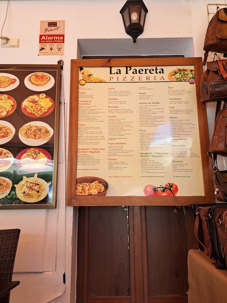 Restaurante la Paereta — Carta