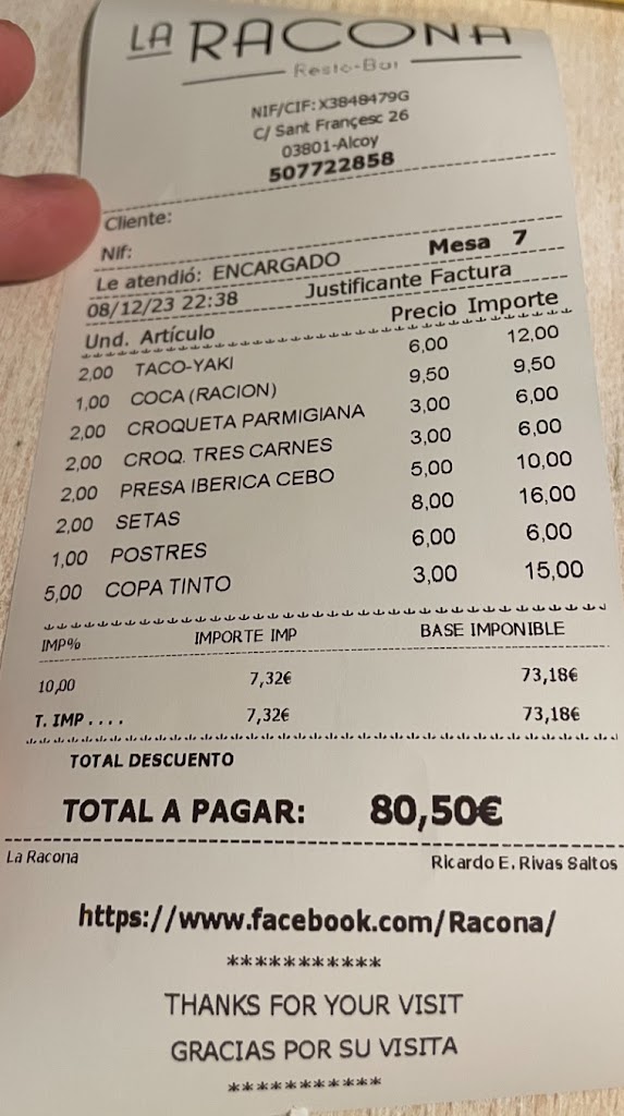 La Racona — Carta