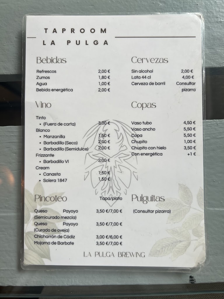 Taproom La Pulga — Carta