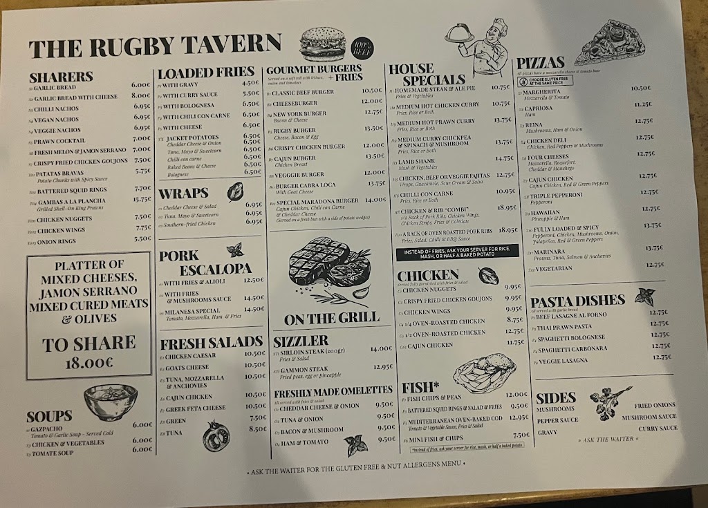 The Rugby Tavern — Carta