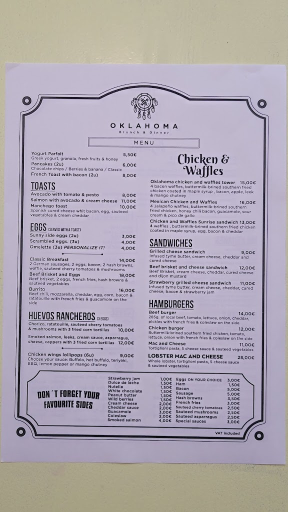 Oklahoma,brunch and dinner — Carta