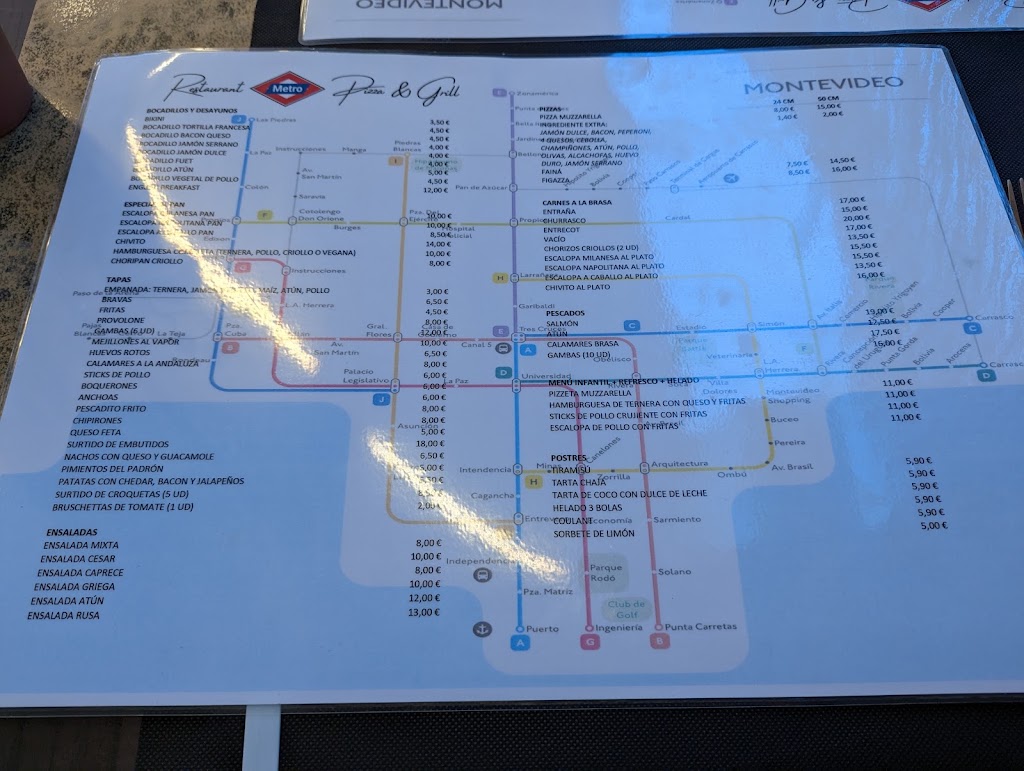 Metro Pizza & Grill | Lloret de Mar — Carta