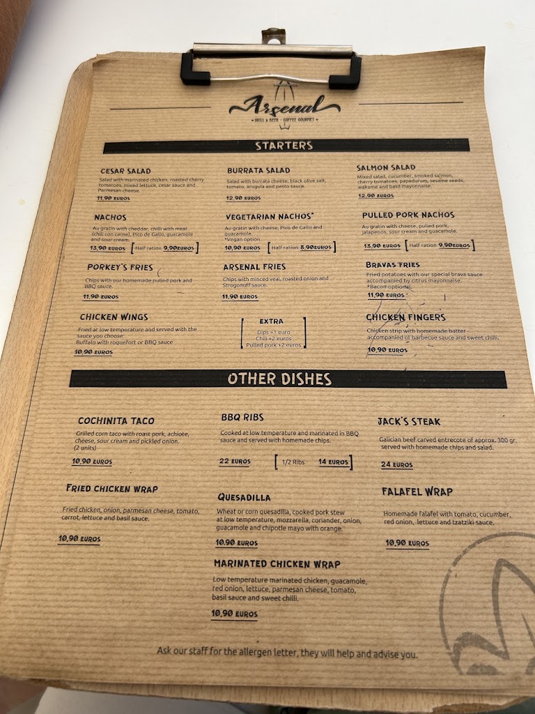 B&B l'Arsenal — Carta