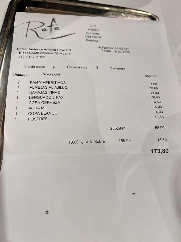 Restaurante Rafa | Restaurante Marisqueria — Mas recientes