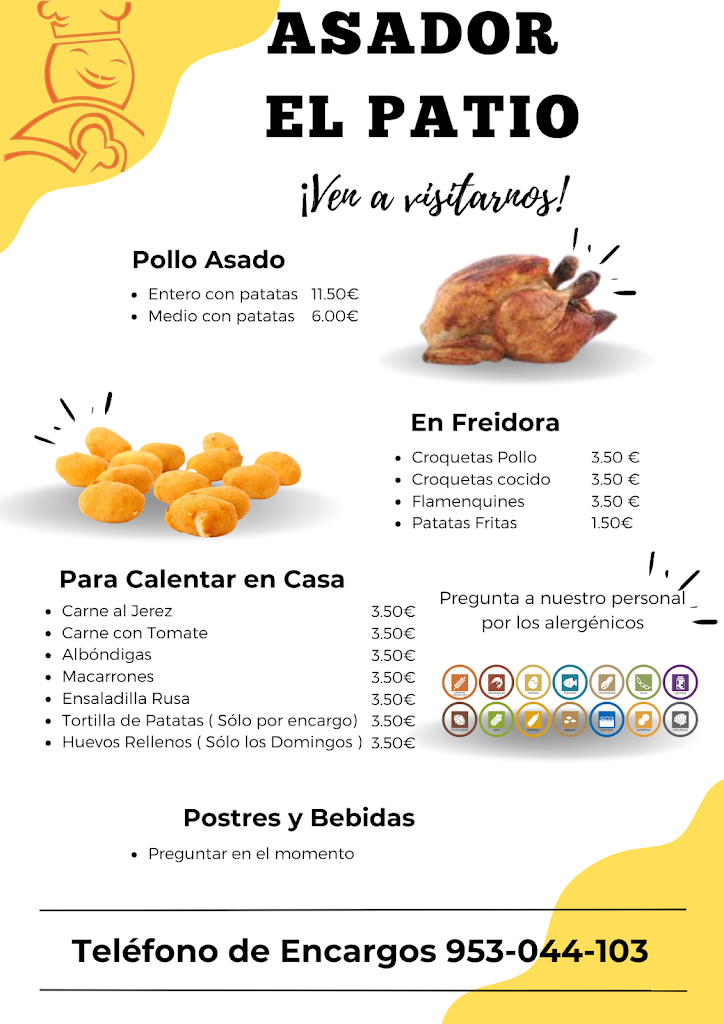 Asador de Pollos El Patio — Carta