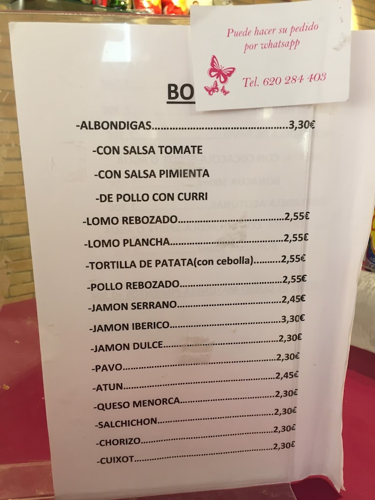 Horno Can Bep — Carta