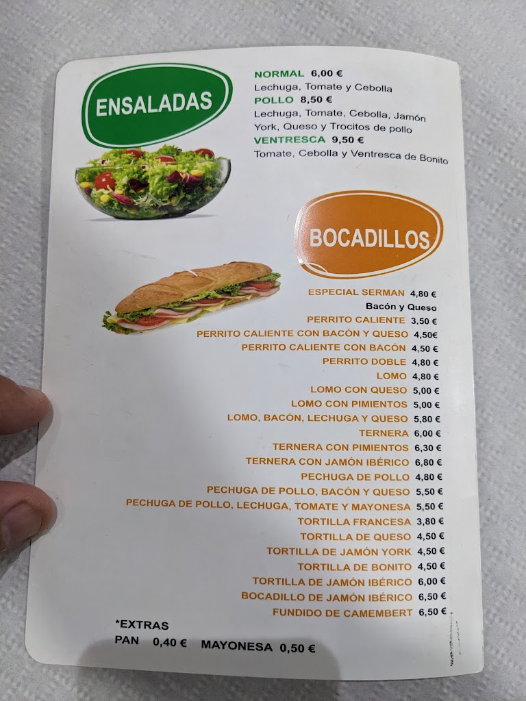 Hamburgueseria Serman — Carta