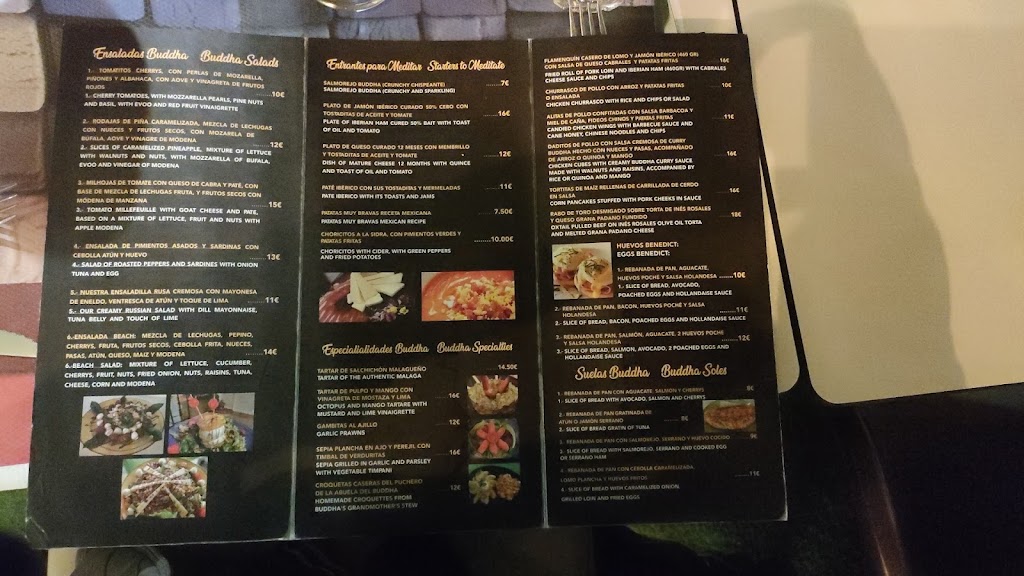 BUDDHA BEACH TORREMOLINOS — Carta
