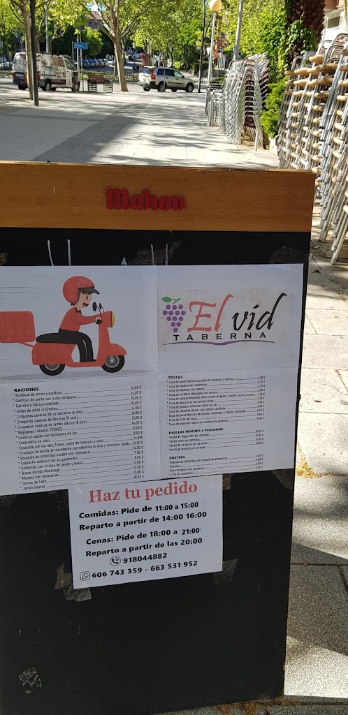 Taberna El Vid — Carta