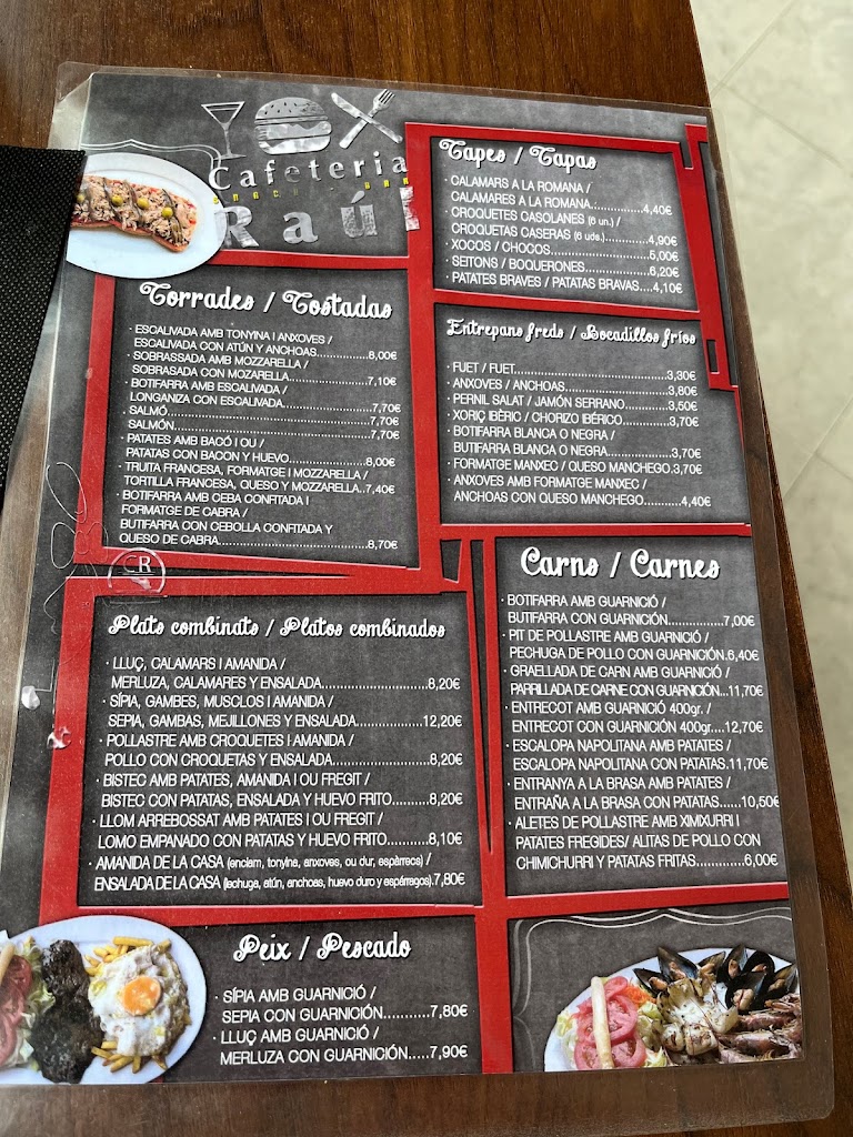 Cafeteria Snack Raul — Carta