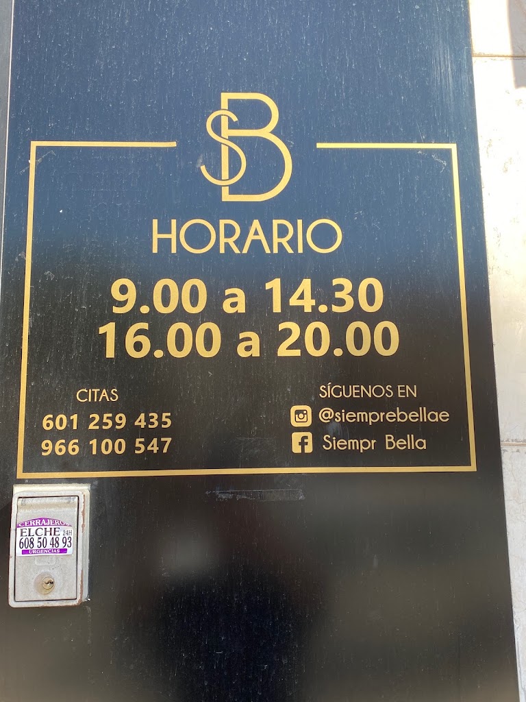 Siempre Bella Elx — Carta