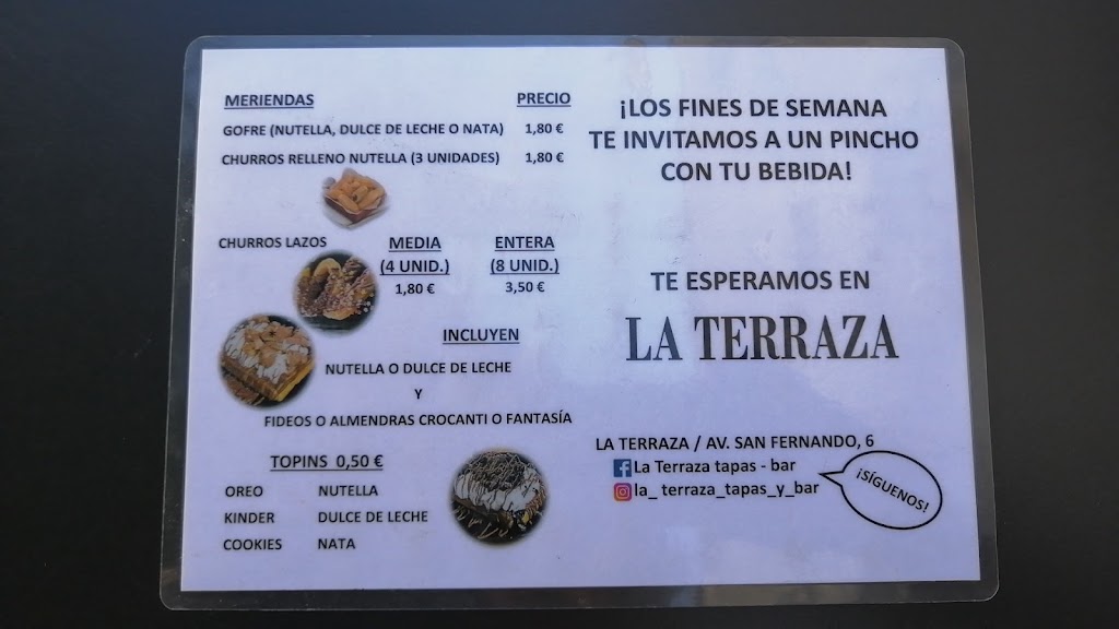 La Terraza tapas & bar — Carta