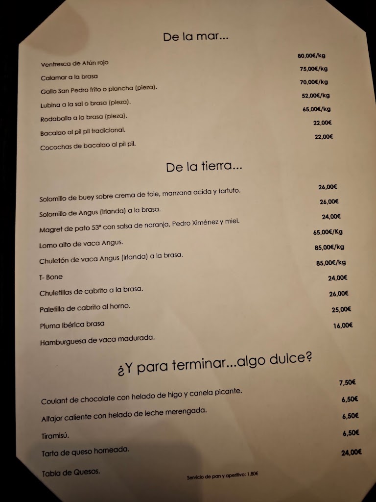 Mistela Gastronomia — Carta