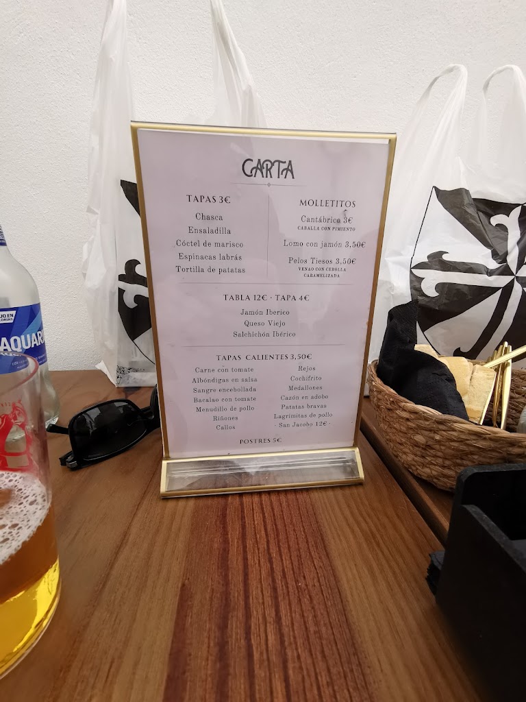 Taberna Pelos Tiesos — Carta