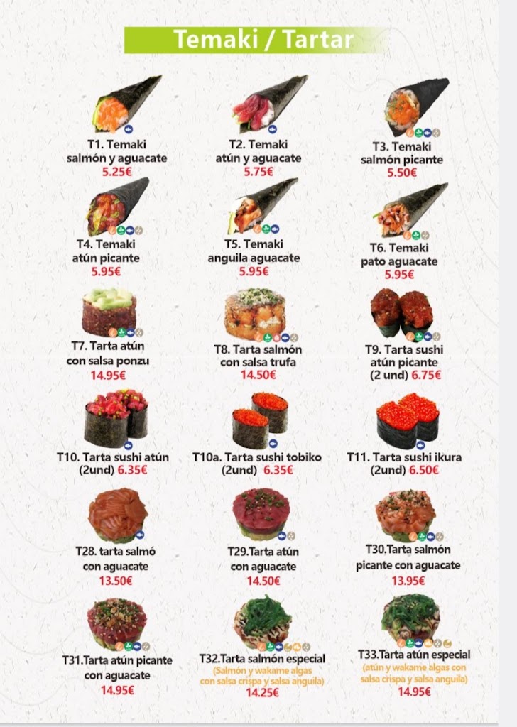 He Sushi — Carta