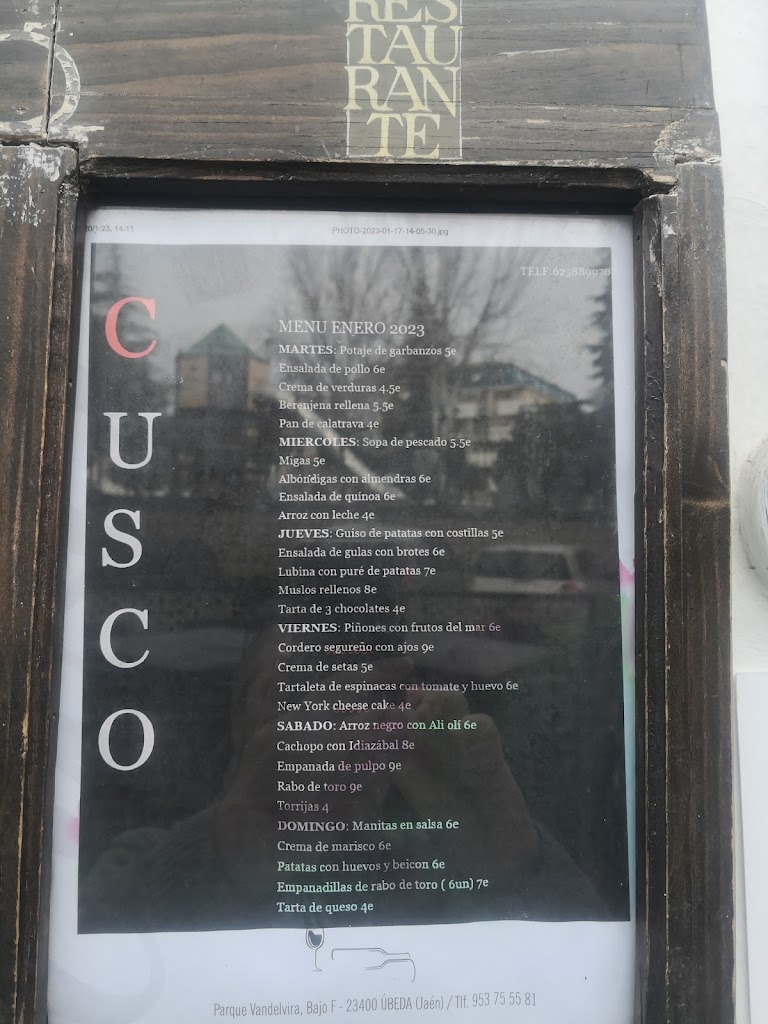 Restaurante Cusco — Carta