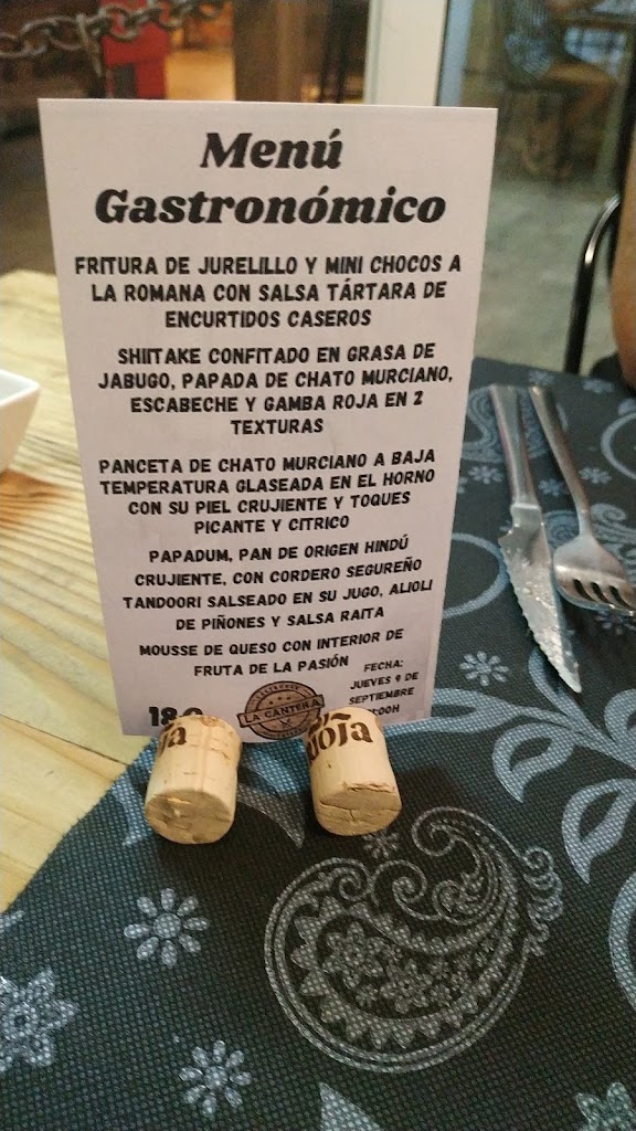 La Cantera Gastrobar — Carta