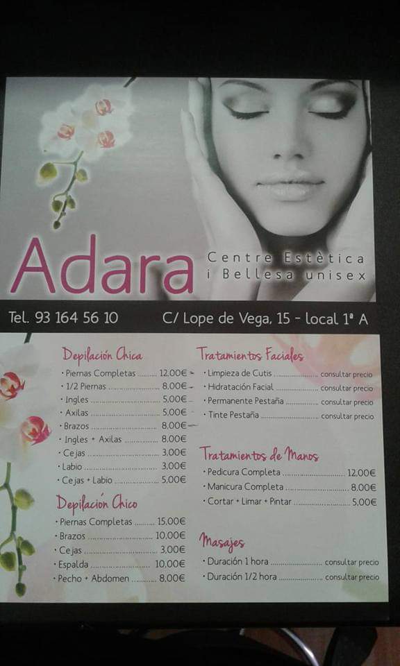 Adara Centre Estetica I Bellesa Unisex — Carta