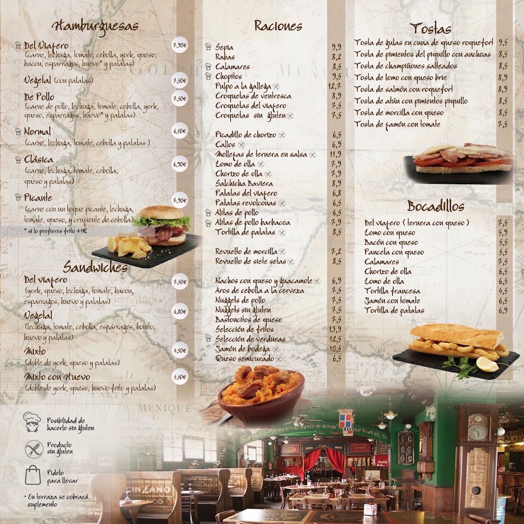 La Taberna del Viajero — Carta