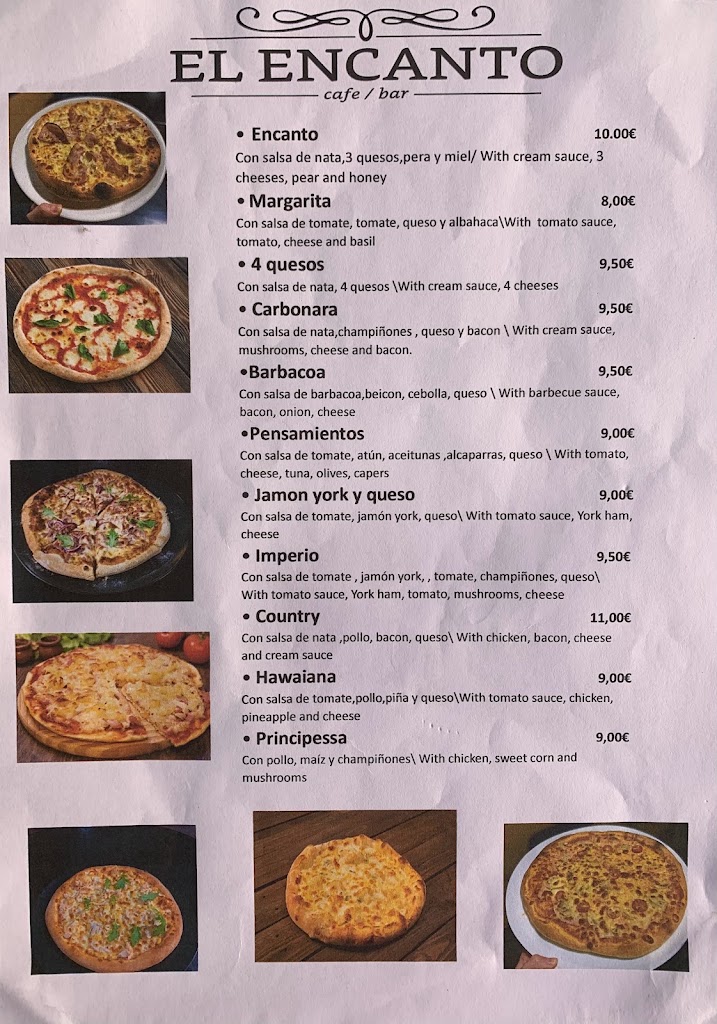 EL ENCANTO Almoradi — Carta
