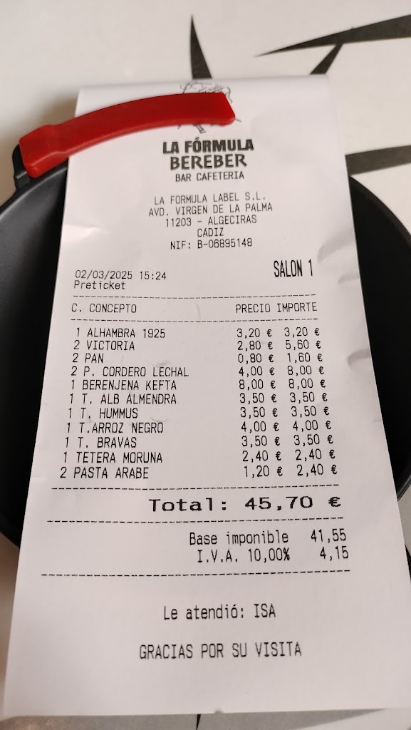 Bar restaurante Formula Bereber — Mas recientes