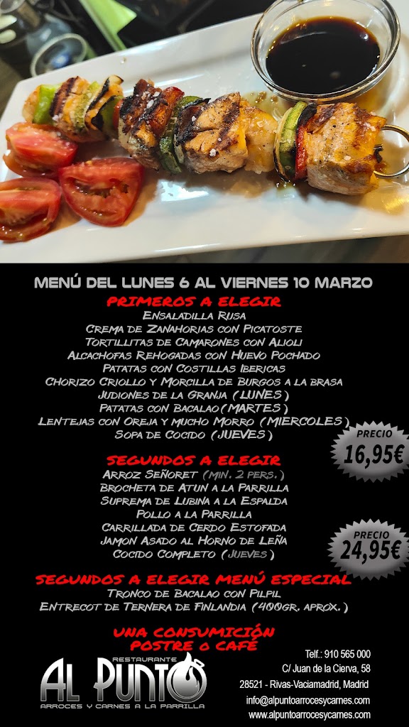 Restaurante Al Punto Rivas: carnes, pescados y asador — Carta