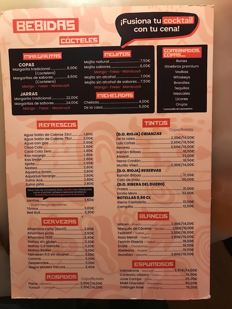 Eterna Restaurante — Carta