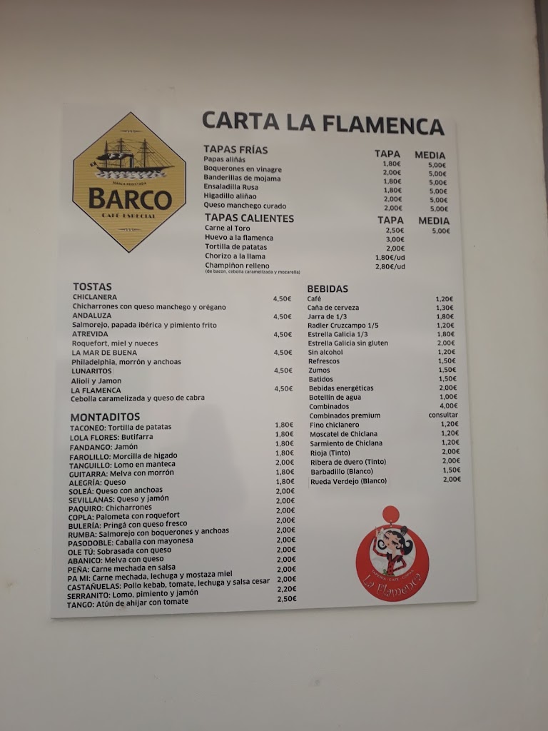 Taperia LA FLAMENCA — Carta