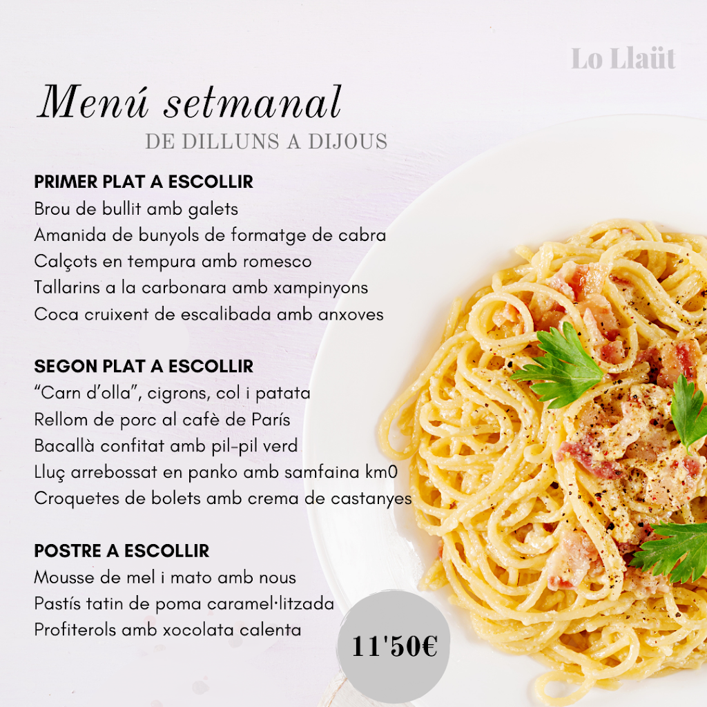 Restaurant lo Llaut — Carta