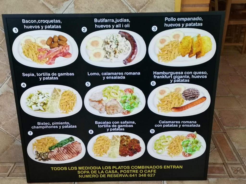 BAR-RESTAURANTE SONSONETE — Carta