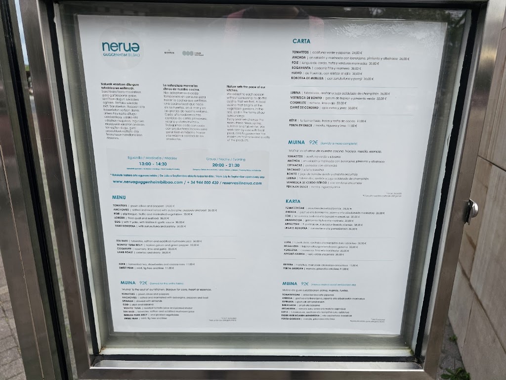 Nerua Guggenheim Bilbao — Carta